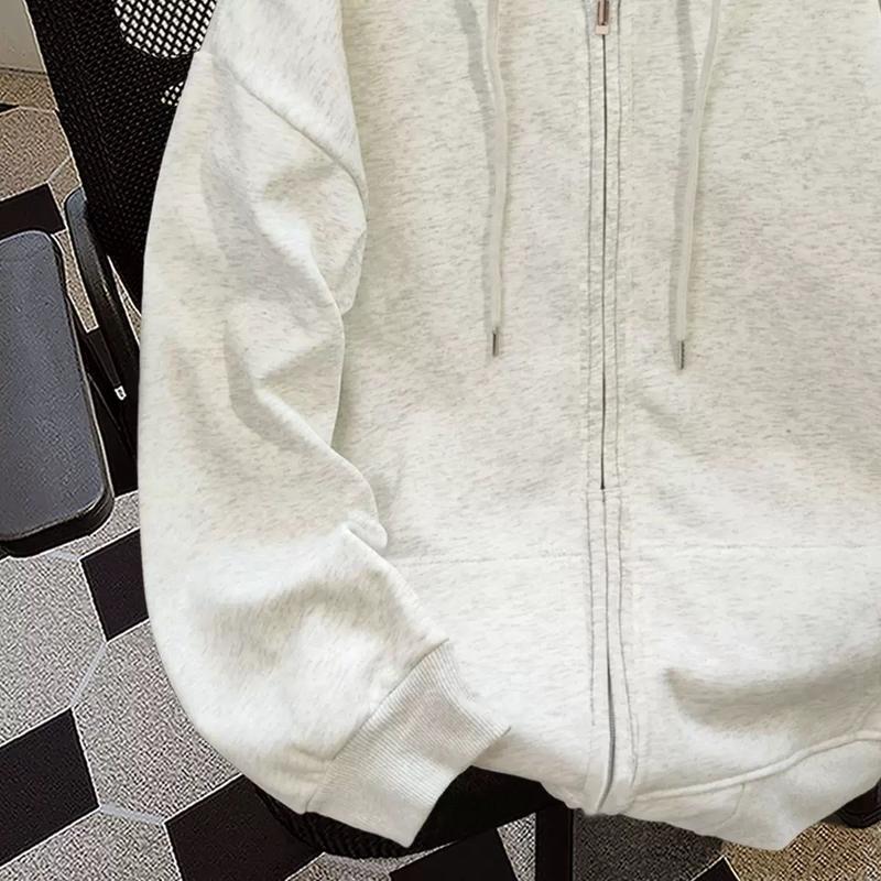 Áo Hoodie Cardigan In Chữ, Thời Trang HipHop, Độn Nhung Mùa Đông, Dáng Rộng Vừa Vặn, Áo Khoác Có Dây Kéo Cặp Đôi, Dành Cho Nam Giới, Phong Cách Dễ Phối Đồ 2024 Menswear Dài Tay 6