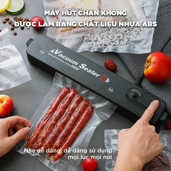 Máy Hút Chân Không Thực Phẩm Kèm Hàn Miệng Túi, Tặng Kèm 10 Túi Hút, Bảo Hành 2 Năm, Dụng Cụ Nhà Bếp 5