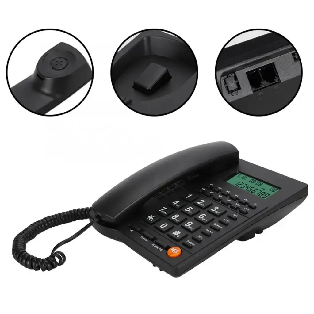 hiw6 Corded Telephone Desk Landline Phone Desktop House Phone Seniors Caller