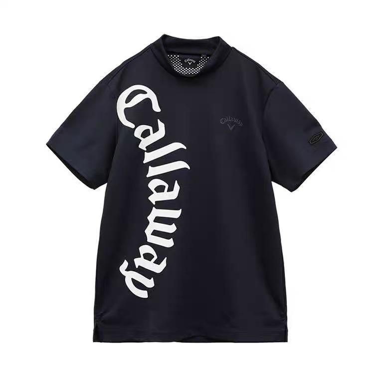 Men's Golf Clothing Stand Collar Golf T-Shirt Quick Dry Sweat Breathable Short Sleeve Custom Golf Jersey 0