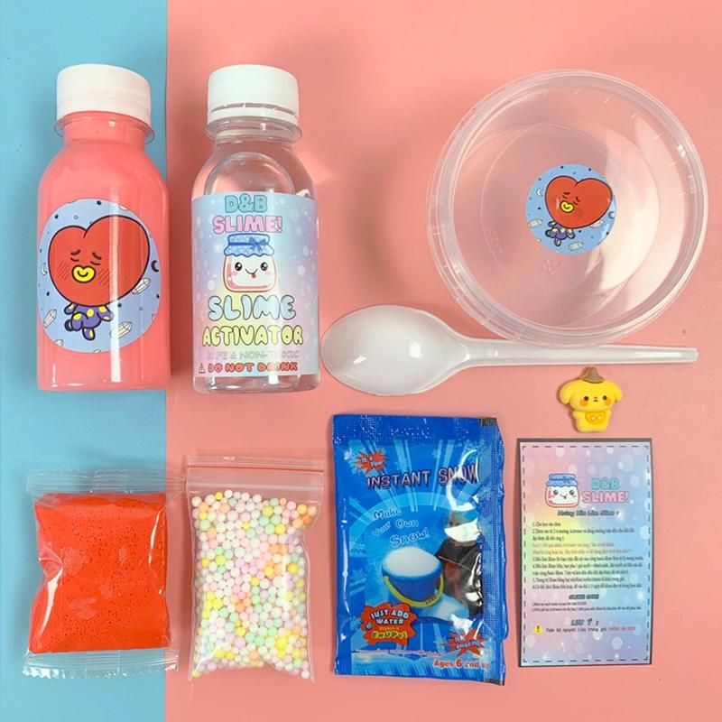 Bộ Kit Làm Slime B-T-S Theo Nhân Vật Yêu Thích - Set Nguyên Liệu đầy đủ làm Slime Bơ,Slime Mây,Slime Basic Toy Đồ Chơi