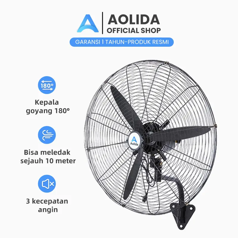 Aolida 20/26/30 inch kipas angin dinding Tiga penyesuaian gigi kipas angin Cocok untuk tempat besar di pabrik dan restoran Wall Fan/kipas