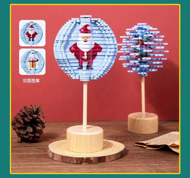 Product Introduction of Christmas Ornament Children's Educational Facial Makeup Rotating Lollipop Decompression Decompression Fei's Series Leaves Creative Toys 12