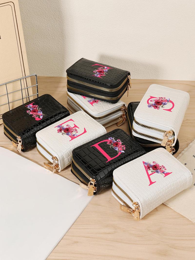Product Introduction of Fashionable Letter Pattern Short Wallet, Minimalist Zipper Coin Purse, High Quality Credit Card Storage Bag, Multi-functional Women's Wallet Card Bag 6
