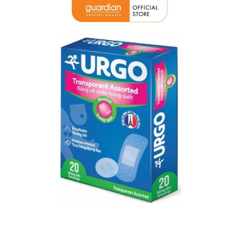  Băng Cá Nhân Trong Suốt Transparent 4 Kích Cỡ Urgo 20 Miếng | Guardian Store 