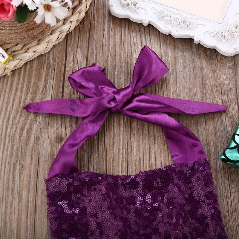 Baby Girls Summer Clothes Set Sleeveless Lace-up Mermaid Romper with Tulle Tutu Skirt + Headband 2Pcs Casual Beach Outfits 1