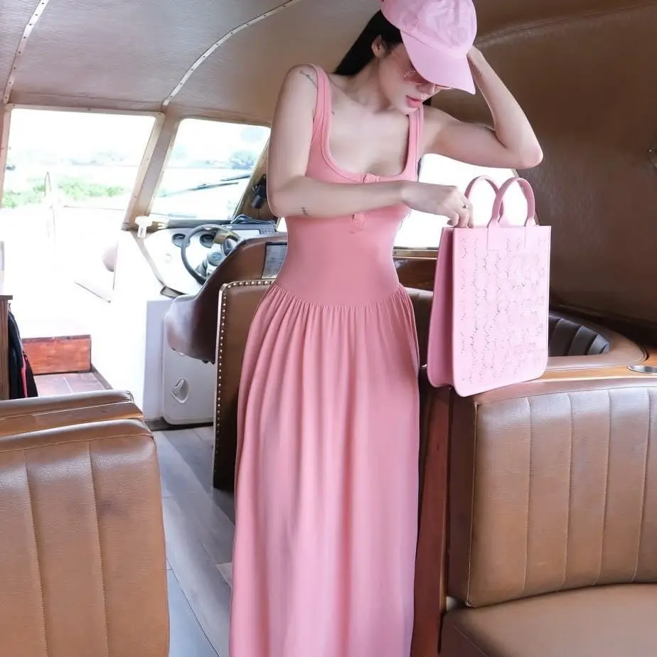 ĐẦM BODY SÁT NÁCH NÚT GÀI DÁNG XOÈ DÀI SIÊU XINH Nữ Women