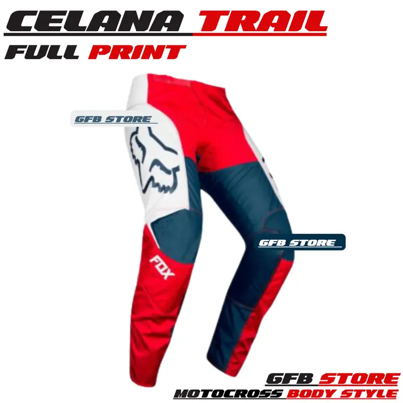 Celana Trail Motor cross Adventure Trabas Outdoor Full Printing Uniseks Pria Wanita Motif Keren dan Nyaman di Pakai Sport 3