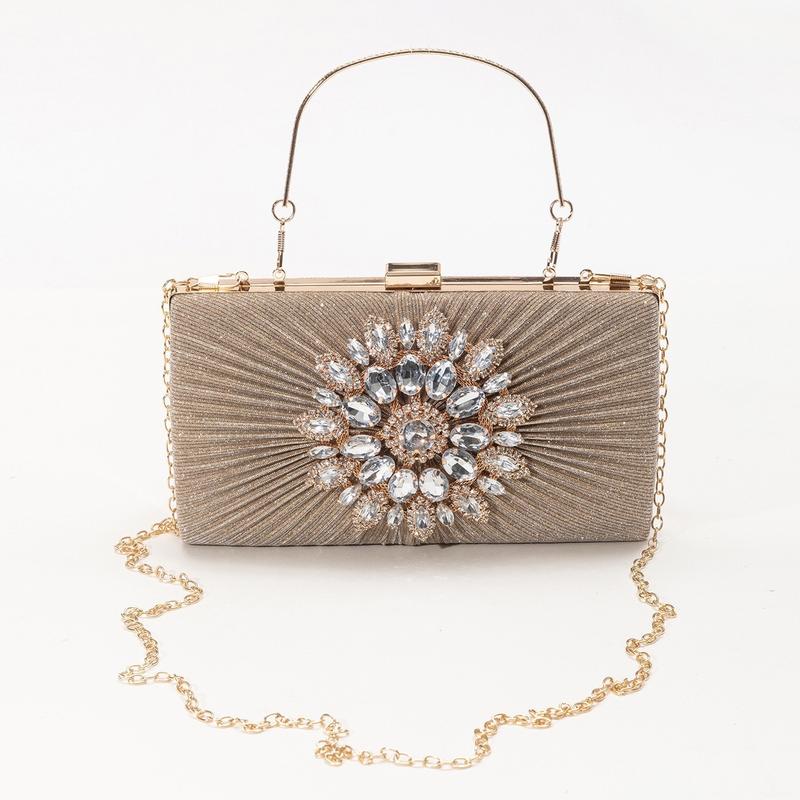 Ví cầm tay túi xách đi tiệc cưới kim sa lấp lánh 0719 đính đá sang trọng Bag Nữ Da túi  kim