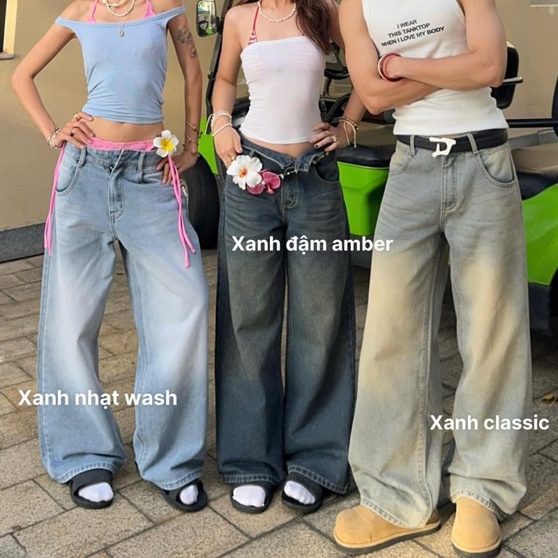 [BST 2025] AB HOUSE - Quần jeans ống Suông Wash thời trang nam nữ