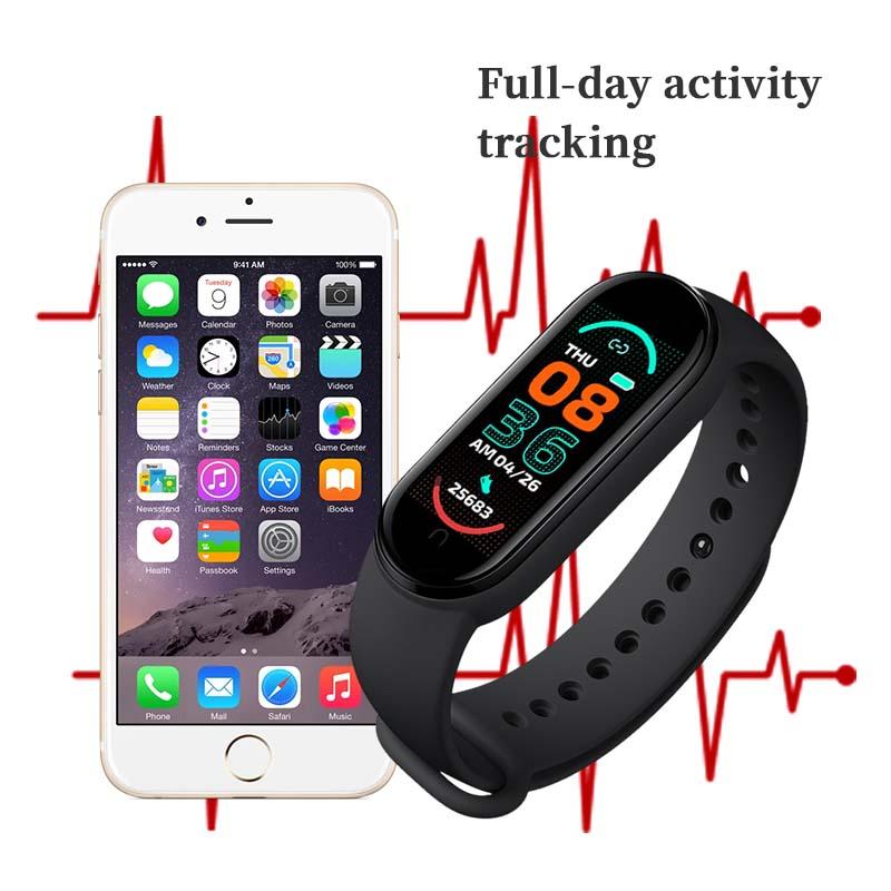 M6 Smart Bracelet Multi-Function Heart Rate Blood Pressure Monitor Step Music Sleep Monitoring M6 Smart Fitness Sports Watch - Image 2