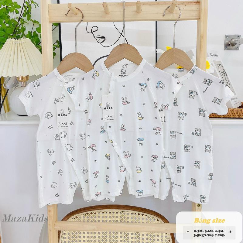 Bộ đồ liền thân cho bé sơ sinh chất vải pettit mềm mịn co dãn tốt, áo liền quần cho bé trai bé gái sơ sinh từ 3-11kg kiểu dáng body đùi _ BD100