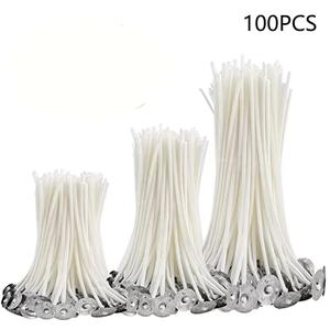 Mecha para velas sin humo, set de 100 piezas con soporte, suministros para hacer velas para decoración del hogar, accesorios para hacer velas hazlo tú mismo
