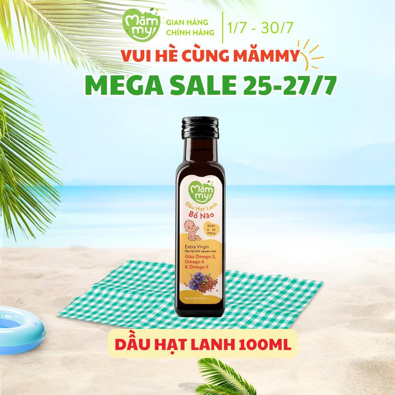 Dầu ăn dặm bổ não Hạt Lanh Mămmy giàu Omega-3 cho bé từ 6 tháng - chai 100ml