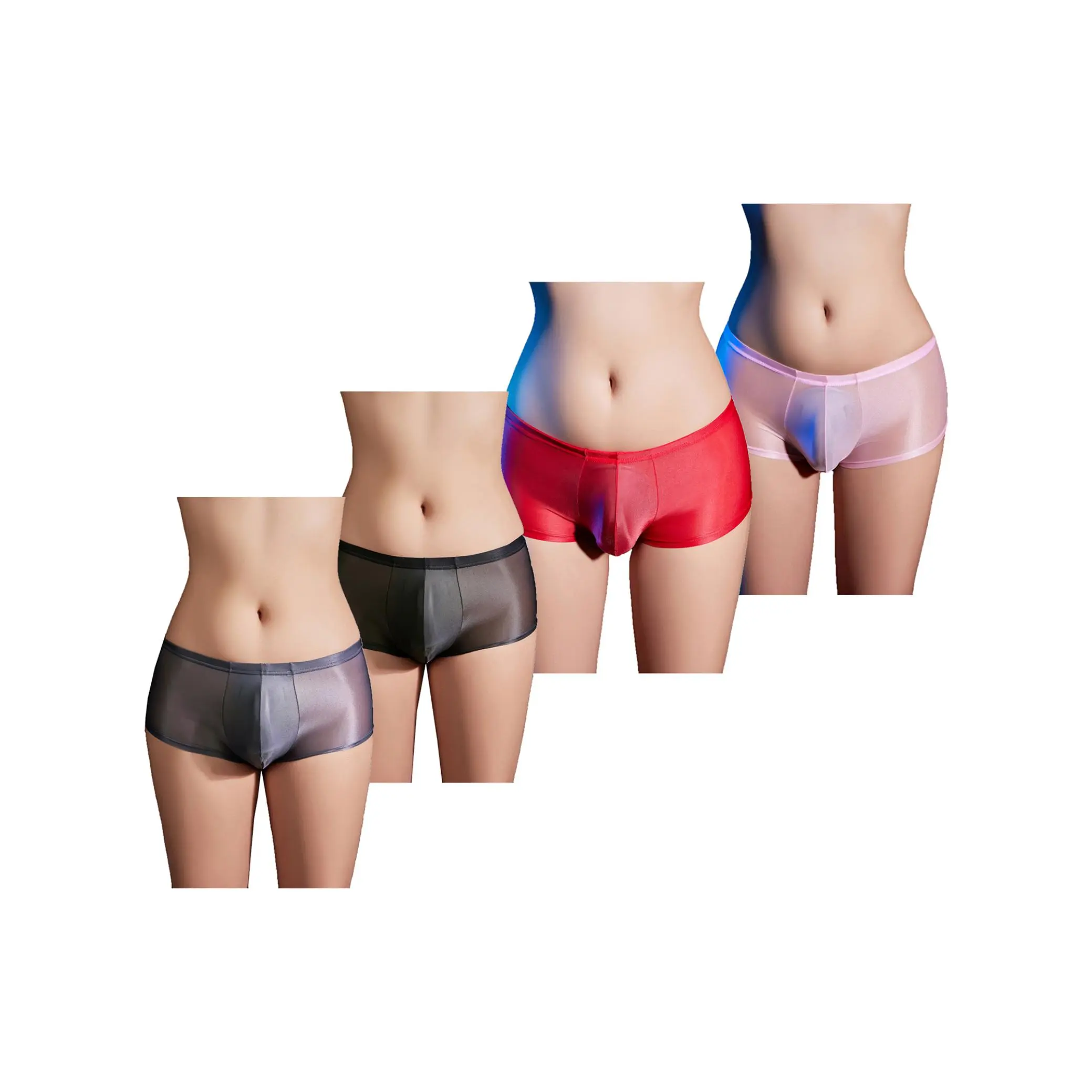 Quần Lót Boxer Nam, Sxiwei, Cạp Thấp, Kiểu Túi Độn, Trong Suốt, Co Giãn, Đồ Lót Quần Lót, Đồ Lót