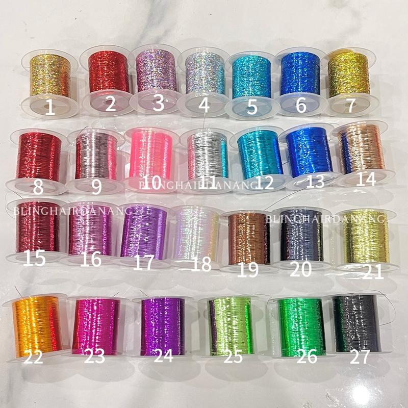 CUỘN 100 MÉT Sợi kim tuyến nối tóc chịu nhiệt__Màu độc quyền_ Bling Bling Hair _Blinghairdanang