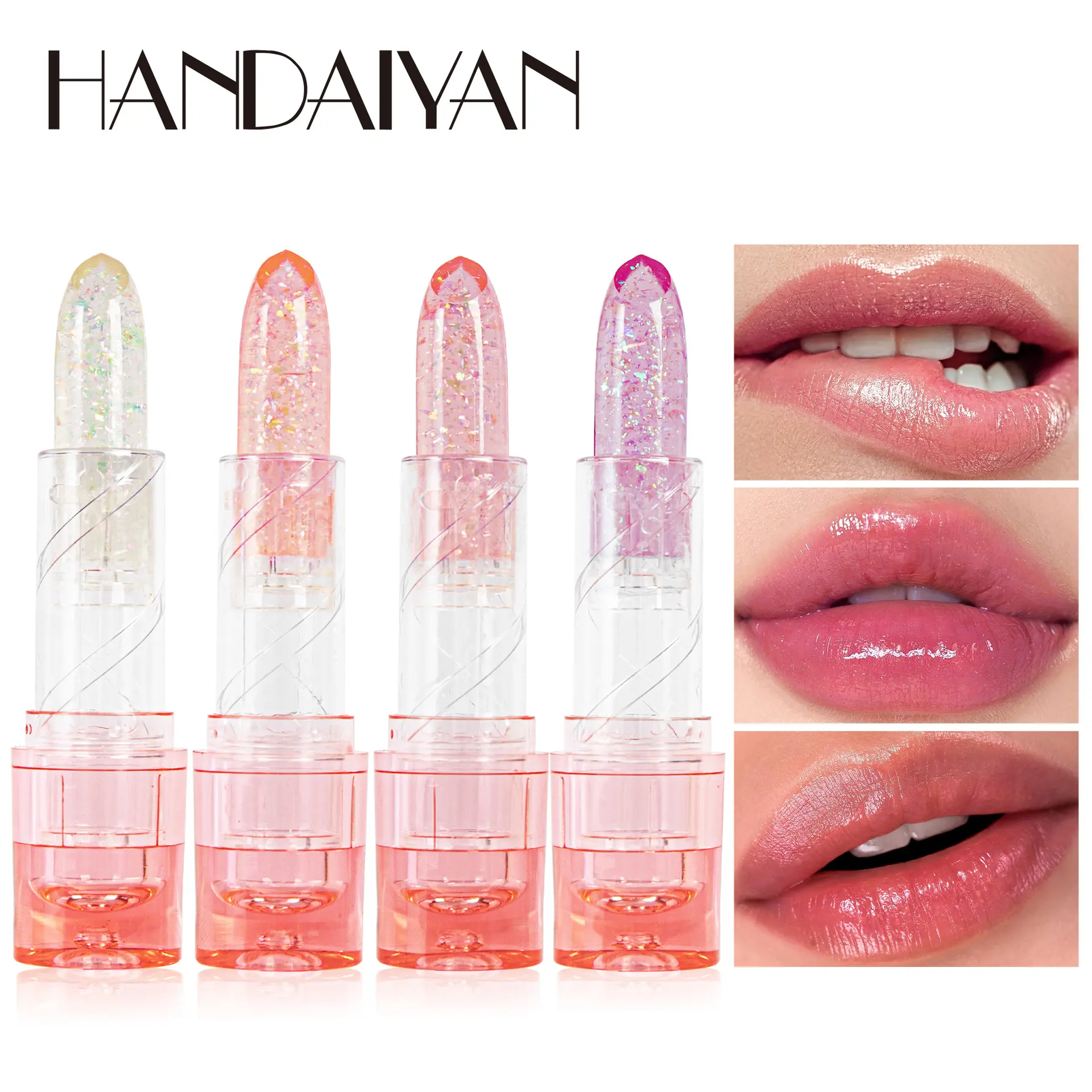 New Handaiyan Temperature Change Lipstick Lip Balm Lasting Nourishing Moisturizing Lip Gloss Jelly Shiny Lip Balm-Makeups Glossy Moisturizer Moisturize Cosmetic Moisture Hydrate Lip Care