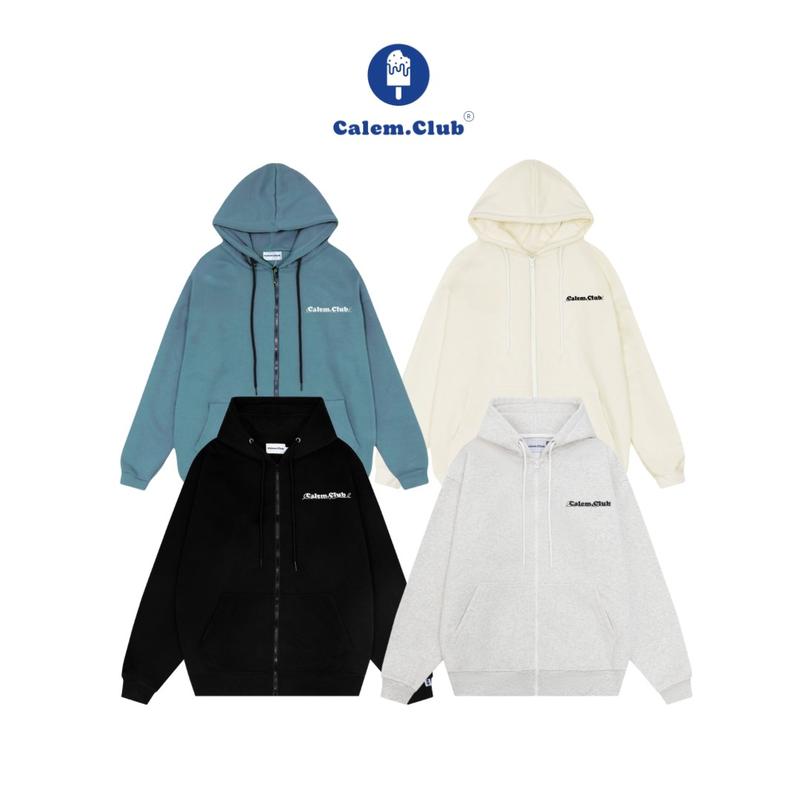 Calem club - Áo khoác nỉ hoodie zip CALEMCLUB chất nỉ lót bông form rộng unisex nam nữ áo khoác nữ mùa đông