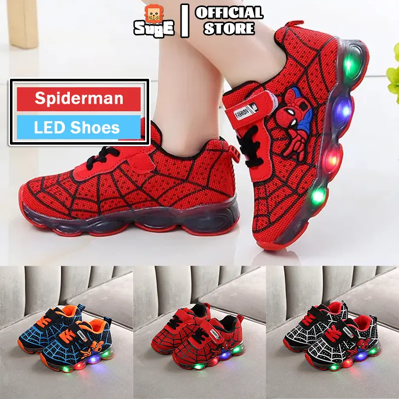 Spiderman LED flashing boy sneakers
