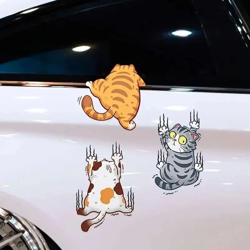 Cute Pet Cat Car Sticker Climbing Cats Animal Styling Stickers Decoration Car Body Creative Decals Decor Accessories