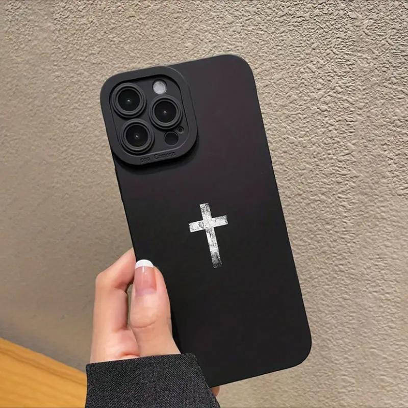 Product Introduction of Cross Pattern Phone Case, Full Coverage Protective Phone Cases for iPhone 11 12 13 14 15 16 Pro Max/Pro/Plus, Mobile Phone Protective Accessories 0