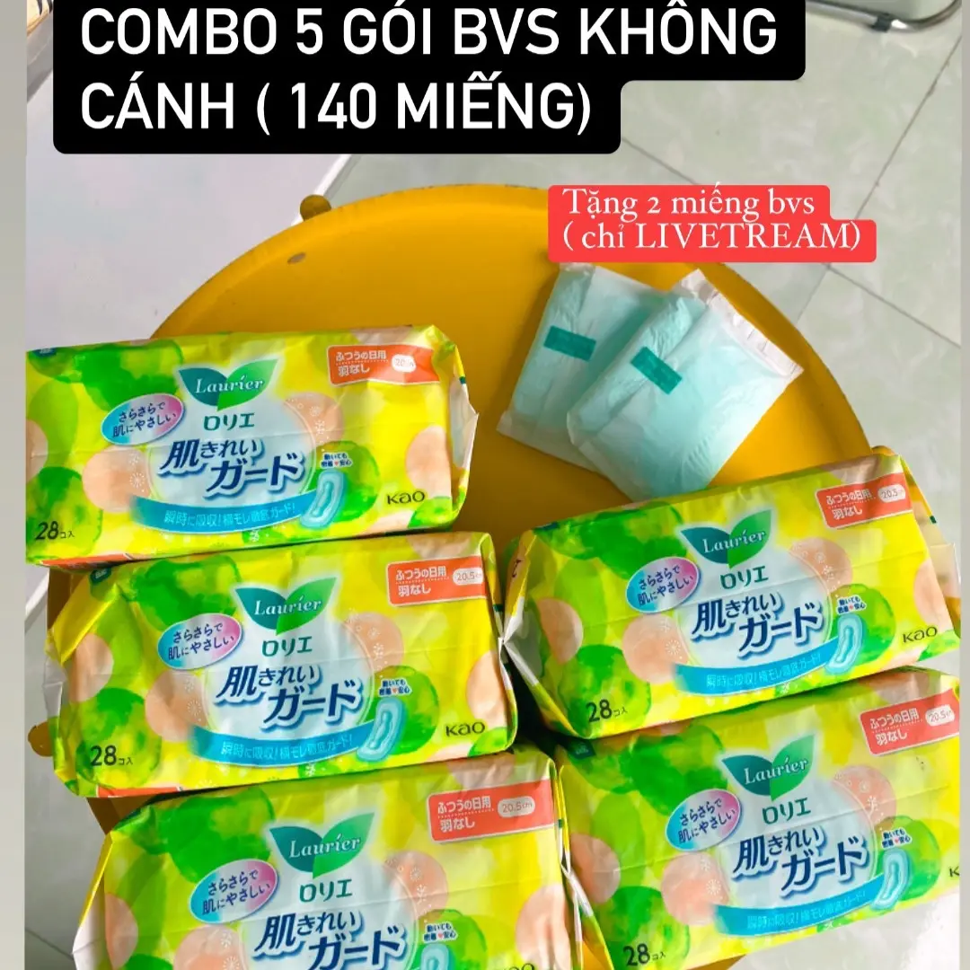 [chỉ LIVETREAM ]combo 5 gói Laurier (140 cái) Nữ