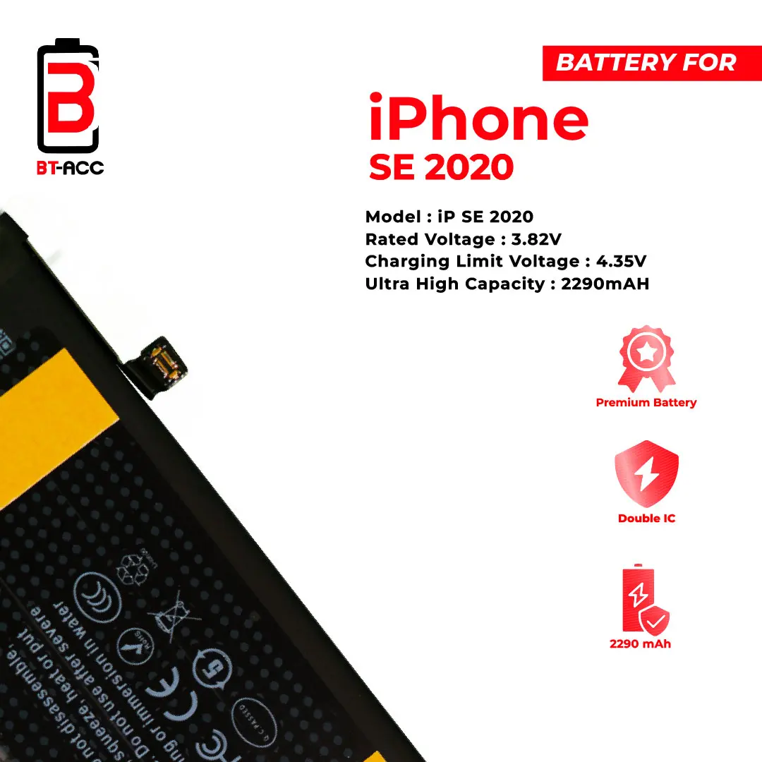 BT-ACC Ultra High Capacity Battery Baterai Batre For Iphone SE 2020 With 2290mAh