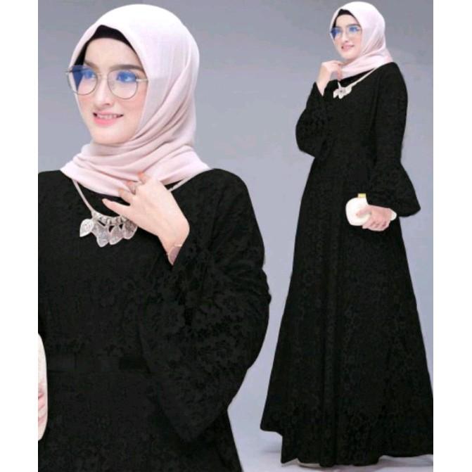 Maxi Dress Yunita Full Brukat Resleting depan (Busui friendly) Terbaru 2025 gamis Pesta gamis kondangan 6