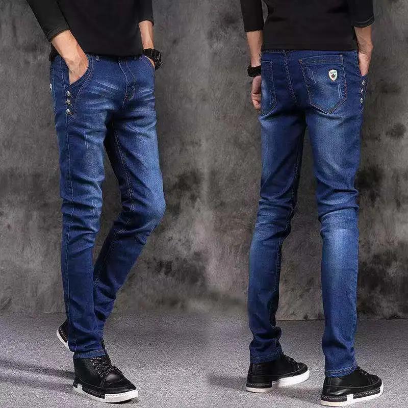 Product Introduction of Men's casual printed casual slim fit jeans stretch skinny denim pencil pants slim fit jeans 3