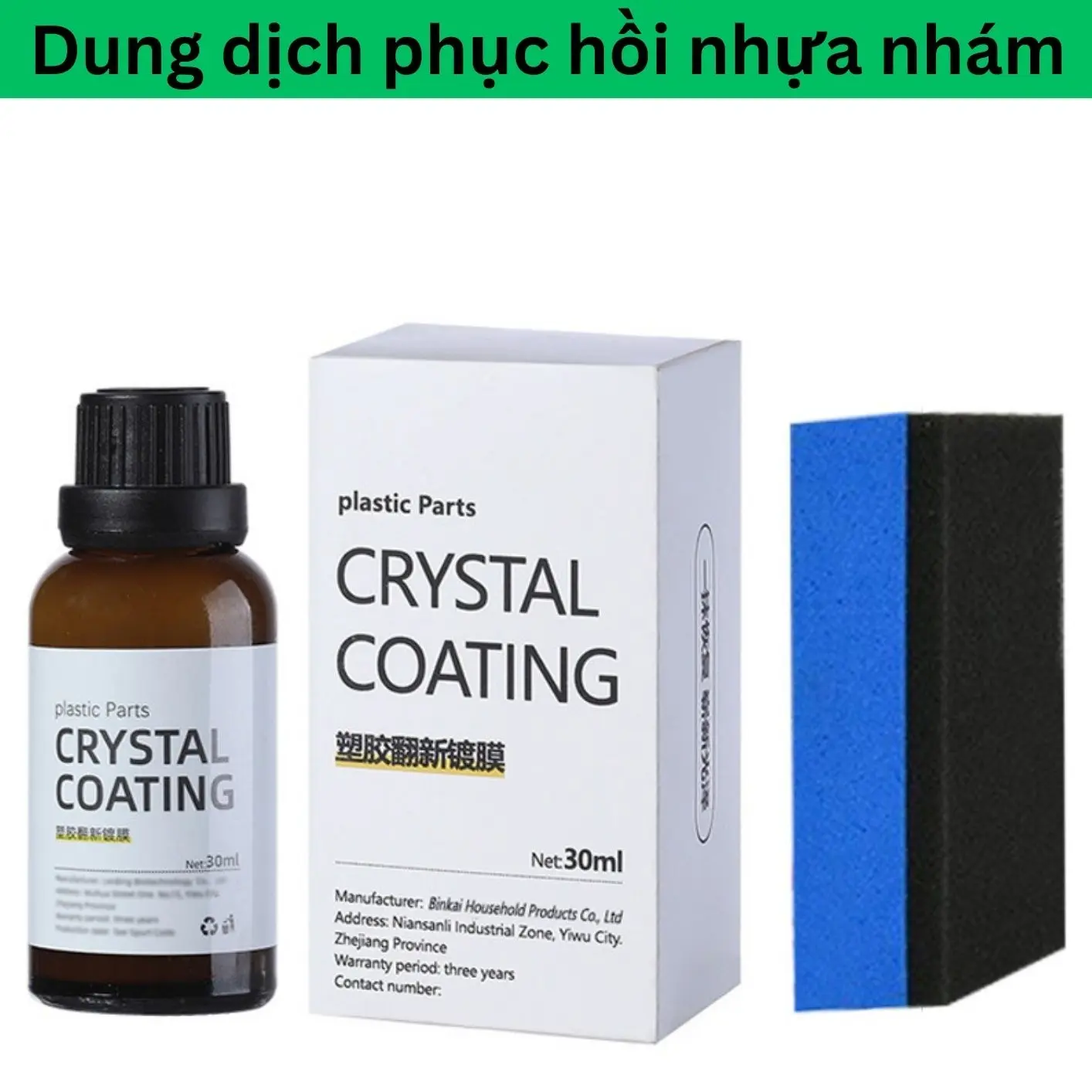 Combo 2 chai dung dịch Phục Hồi Nhựa Nhám Chuyên Dụng CRYSTAL COATING Dung Tích 30ml