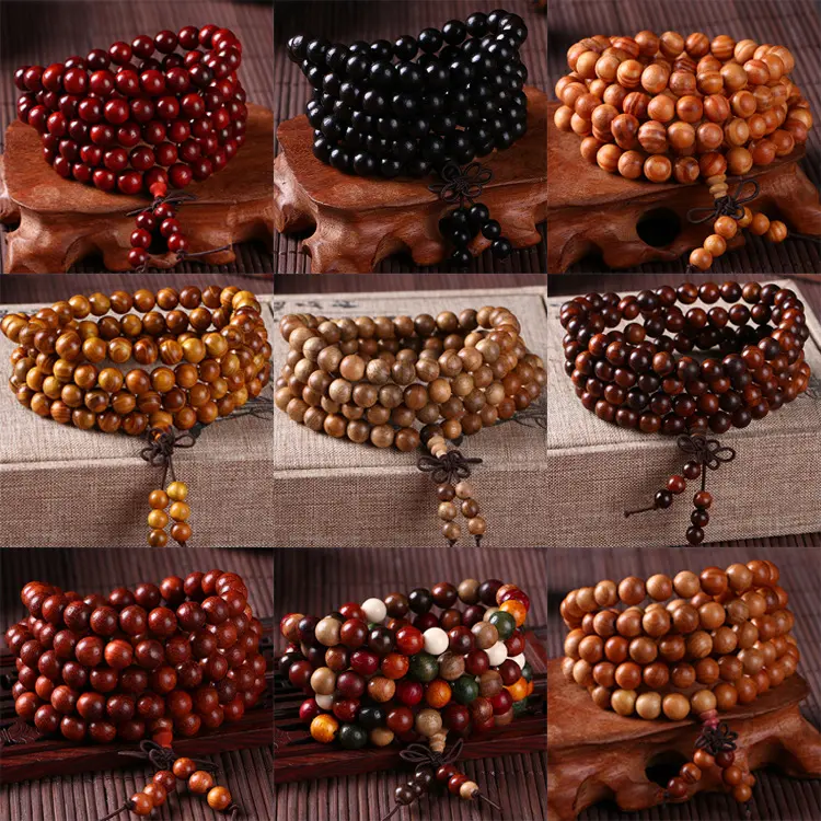 Factory Wholesale 108 PCs Multi-Circle Ebony Rosary Bracelet Mala Collectables-Autograph Bracelet Stall Scenic Spot Little Red Book Recommendation