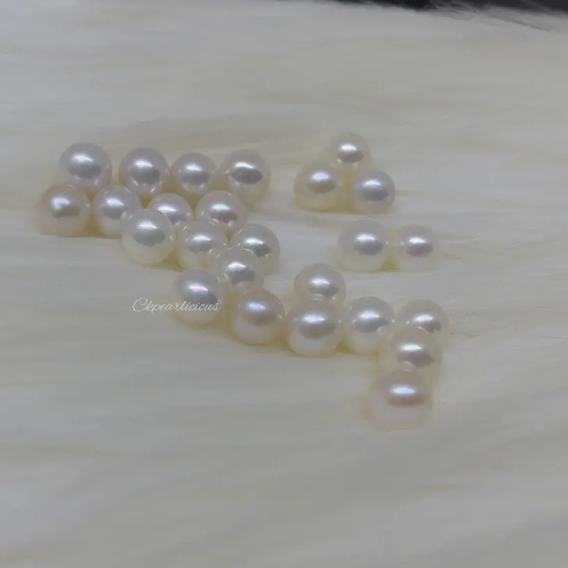 Butiran Mutiara Air Tawar ASLI 5-6mm grade AAAA