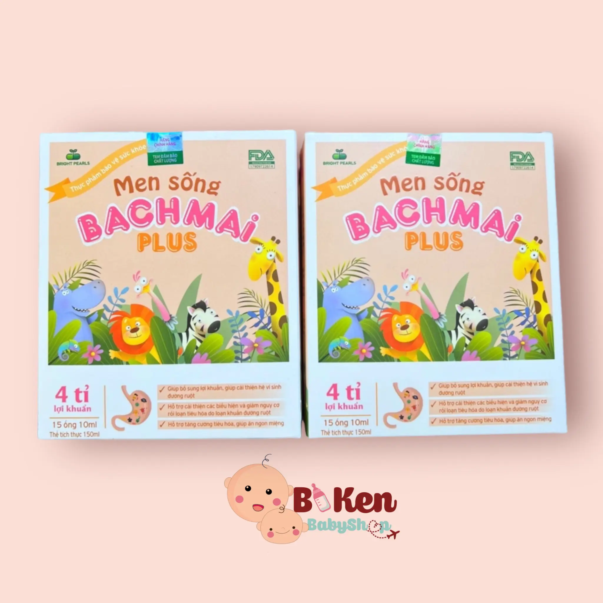 Men sống Bạch Mai Plus hộp 15 ống