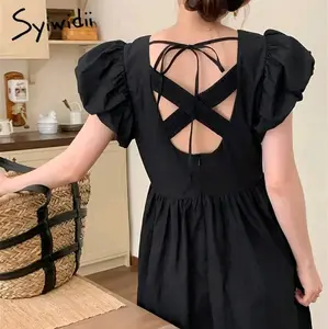 Midi Dress vintage premium 839 Sabrina korea style A-Line