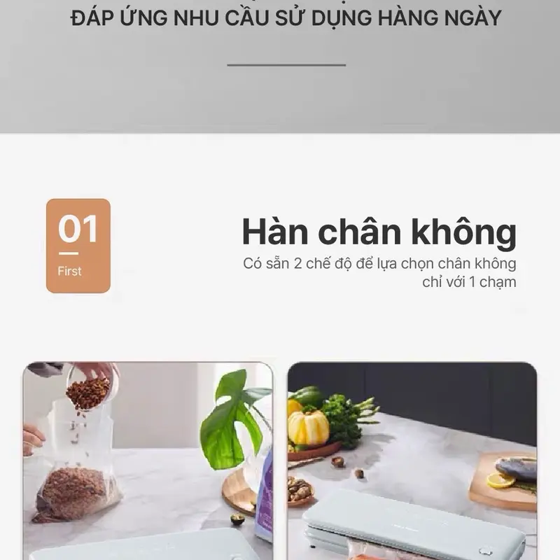 [KHÔNG KÉN TÚI] Máy Hút Chân Không Thực Phẩm Hecci Home HC3800 - Tích Hợp 2 Động Cơ Mạnh Mẽ (Hàng Mới) 5