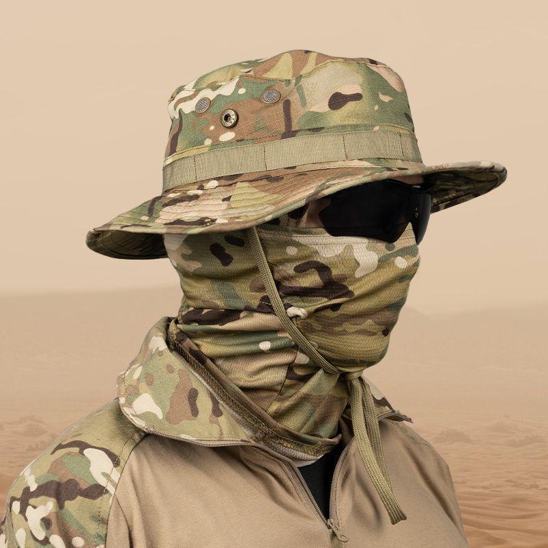 Bộ Mũ Boonie Chiến Thuật Camo, Mùa Hè, Mũ Bucket Câu Cá Đa Năng Có Chống Tia UV, Mũ Chống Nắng Quân Đội Thoáng Khí, Khăn Quàng cổ Ma Thuật, Để Sử Dụng Ngoài Trời ATK combo ghim cài quần 0