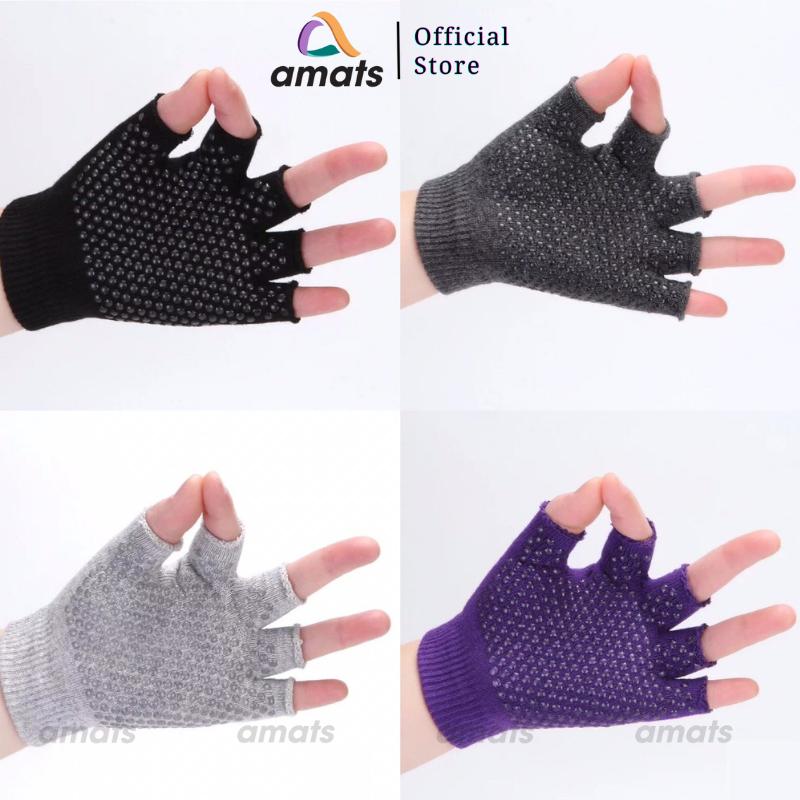  Găng tay len tập yoga dính hạt silicon chống trơn trượt tuyệt đối co giãn thấm mồ hôi  GYM yOGA Cao Su Thun 