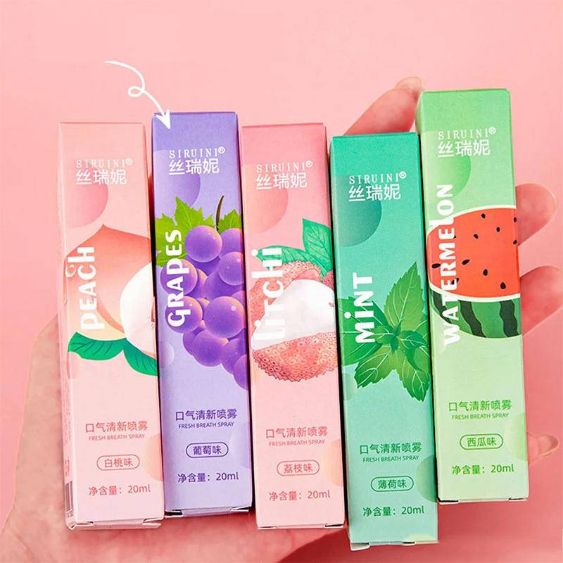 Product Introduction of 20ml Long lasting Mouth Freshener Spray Fruity Oral Spray Remove Bad Breath Portable Breath Fresh Refreshing Oral Care Wholesale 0