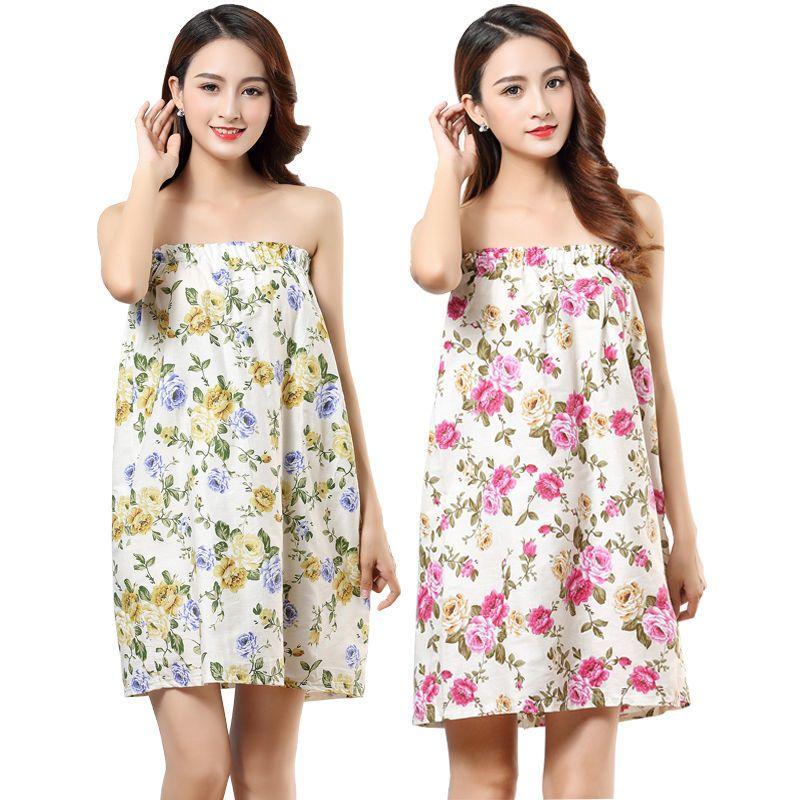 Product Introduction of Beauty Salon Bath Skirt Absorbent Chest Wrap Bath Towel Female Strapless Dress Bathrobe Moisture-Wicking Clothing Summer Thin Cotton Adult Pajamas 2