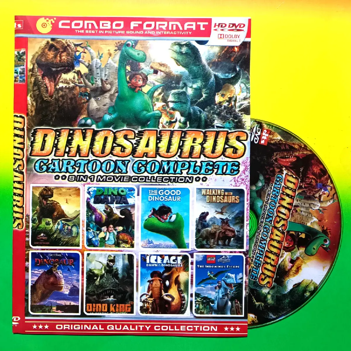 KASET DVD KARTUN ANAK KOLEKSI 8 FILM DINOSAURUS PILIHAN TERPOPULER.