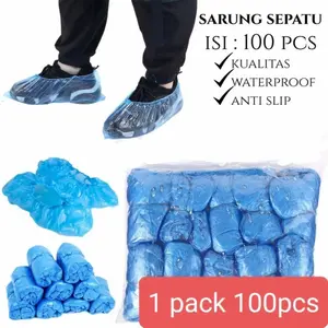 ISI 100 PCS SARUNG SEPATU PLASTIK / JAS HUJAN SEPATU / SHOE COVER 50P
