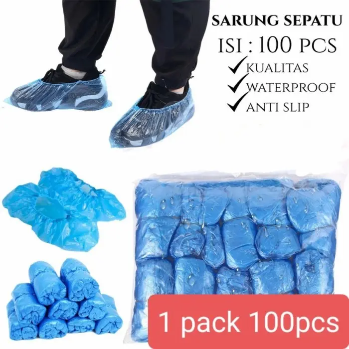 ISI 100 PCS SARUNG SEPATU PLASTIK / JAS HUJAN SEPATU / SHOE COVER 50P 0