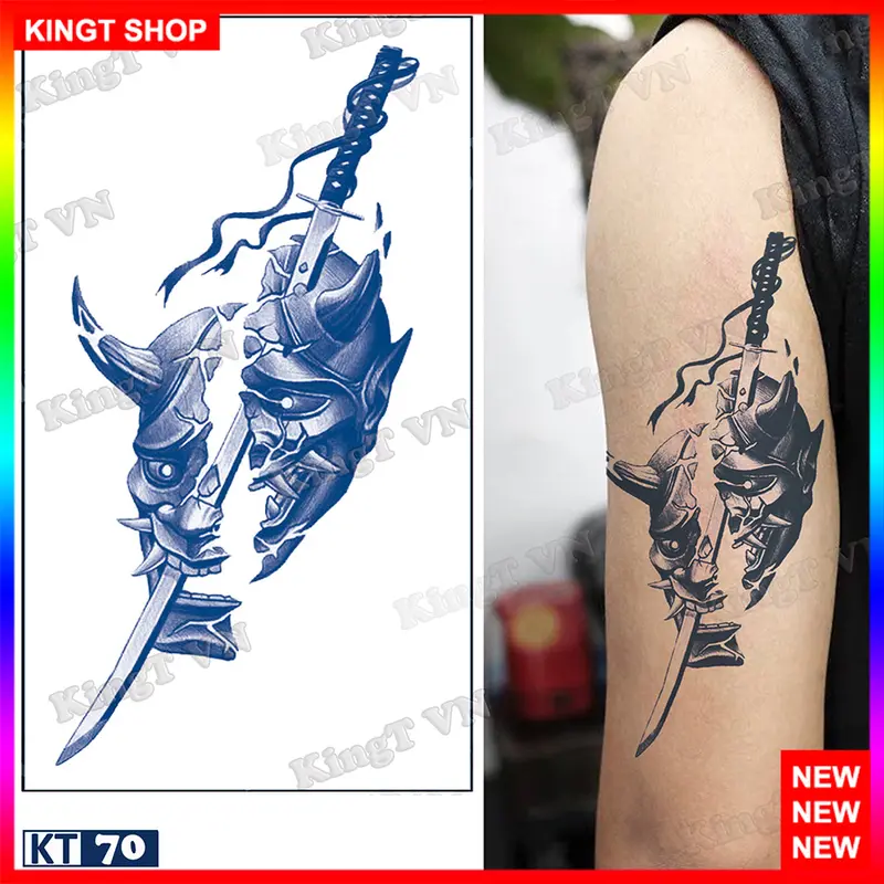 KingT BST HÌNH XĂM MẶT QUỶ - Hình xăm dán tạm thời 3