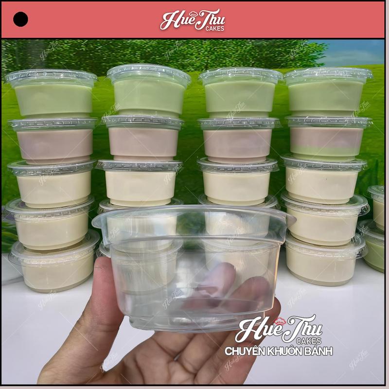  Ly 405 nhựa PP chịu nhiệt  100ml 50 cái có nắp  hũ làm bánh đựng tàu hủ singapore panna cotta rau câu ly 