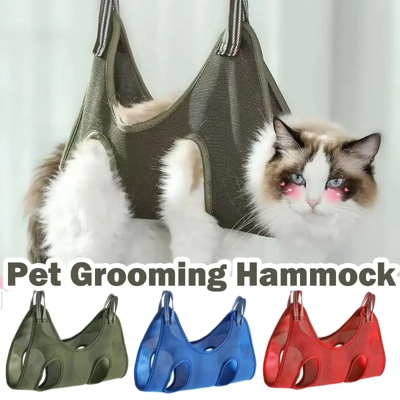 Pet Grooming Hammock Cat Dog Durable Trimming Restraint Bag Puppy Anti Scratch Bite Fixed Bag Beauty Cleaning Tools Pet Supplies pet  bath