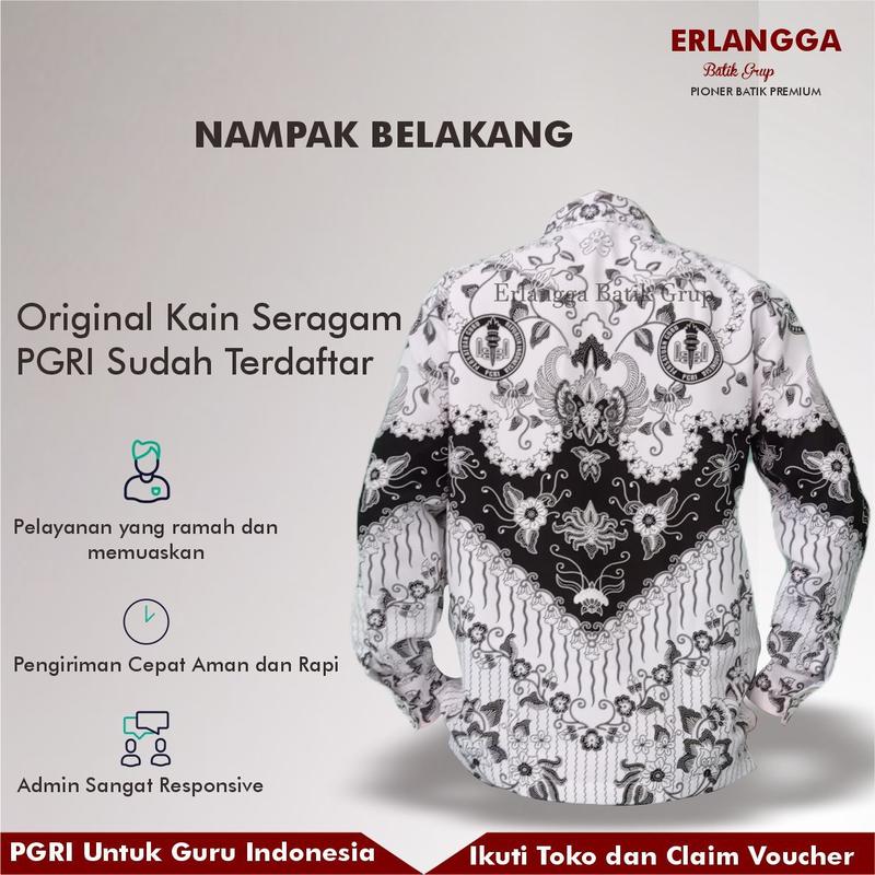 Seragam Batik PGRI Pria Wanita Terbaru Full Furing Erlangga Group 3