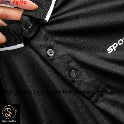 Áo thun nam trụ (SPORTS) , áo thun nam cổ trụ chất thun poly lạnh co giản 2 chiều có size đại Dvin_fashion 7