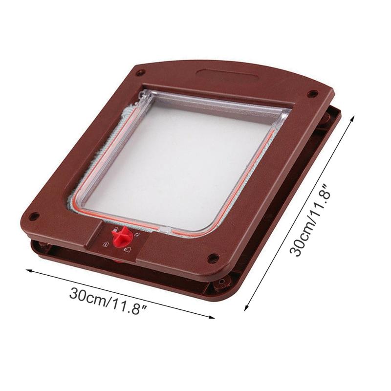Product Introduction of 1 Pcs Cat Flap Door with 4 Way Security Lock Controllable Switch Transparent Plastic Gate Puppy Kitten Safety in&out Pet Doors 19
