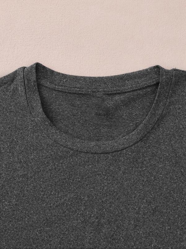 【Plus Size】 Letter Print Drop Shoulder Tee, Fashion Casual Half Sleeve T-shirt for Daily Outdoor Wear, Women Plus Clothing for Summer 2