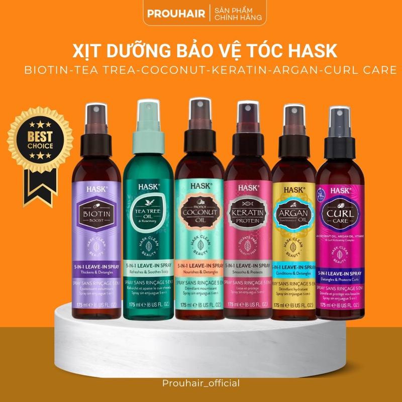[PROUHAIR] XỊT DƯỠNG Tóc Hask 5-in-1 Leave-in Spray 175ml Bảo Vệ & Phục Hồi Tóc Hư Tổn Không Gluten Sulfat Cho Nữ
